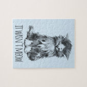 It Wasn't Meow Cute Fluffy Kitten Light Blue ジグソーパズル (横)