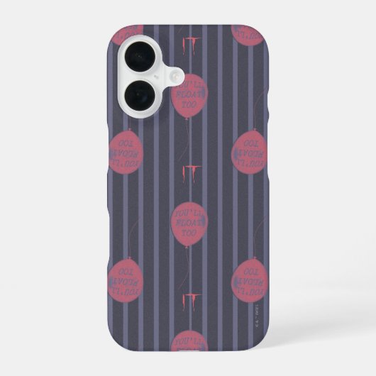 IT - You'll Float Too バルーンストライプ柄 iPhone 16ケース (裏面)