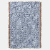 Itajime Shiboriの青い点検の織物の幾何学的な一見 スローブランケット (正面縦)