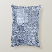 Itajime Shiboriの青い点検の織物の幾何学的な織り方 アクセントクッション (裏面(縦))