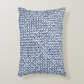 Itajime Shiboriの青い点検の織物の幾何学的な織り方 アクセントクッション (正面(垂直))