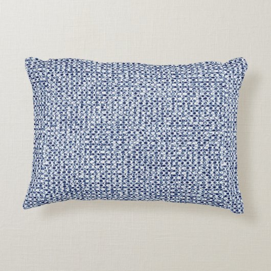 Itajime Shiboriの青い点検の織物の幾何学的な織り方 アクセントクッション (裏面)