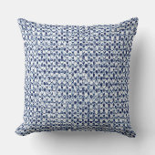Itajime Shiboriの青い点検の織物の幾何学的な織り方 クッション (正面)