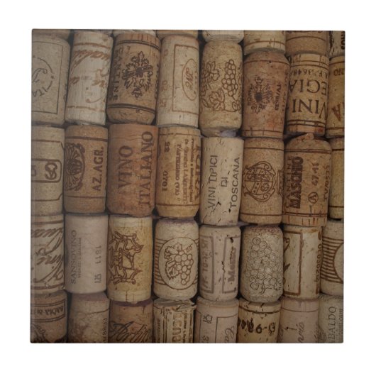 Italainのワインのコルクのコレクション タイル (正面)
