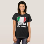 ITALIAはイタリア誇りを持った国イタリアン旗のハート Tシャツ (正面フル)