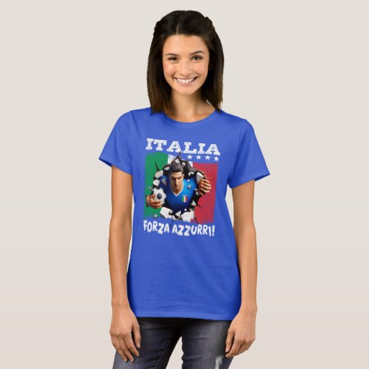Italia 3D Forza Azzurri Tシャツ (正面フル)