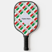 Italia e Bandiera Italianaあなたの名前でタイル ピックルボールラケット (正面)