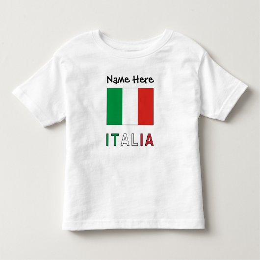 Italia e Bandiera Italiana con il Tuo Nome トドラーTシャツ (正面)