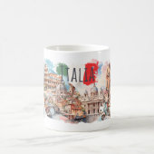 Italia Travel Mug Italian Lifestyle Gift Rome Art コーヒーマグカップ (中央)