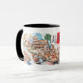 Italia Travel Mug Italian Lifestyle Gift Rome Art マグカップ (正面左)
