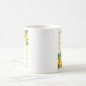 Italian Amalfi Coast Citrus Lemons Yellow Gingham コーヒーマグカップ (中央)