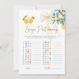 Italian Amalfi Lemon Emoji Pictionary Baby Shower 