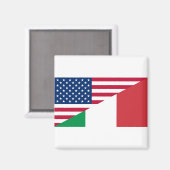 Italian American Pride US Italy Flag マグネット (正面/裏面)