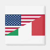 Italian American Pride US Italy Flag マグネット (正面)