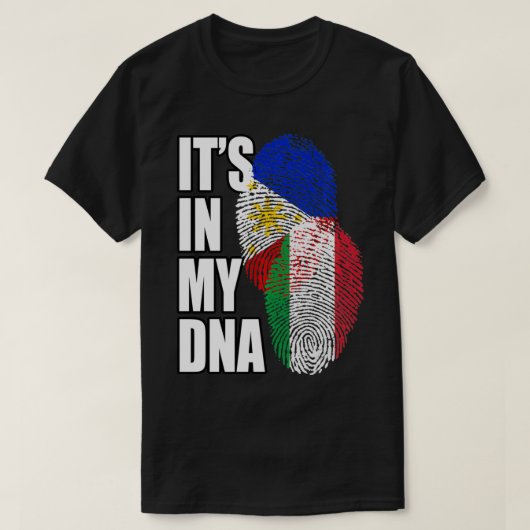 Italian And Filipino DNA Mi Flag Heritage  Tシャツ (デザイン正面)
