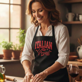 Italian and Proud Vintage Style Black Cooking Apro エプロン