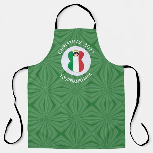 Italian Angel Christmas Flag Personalized エプロン (正面)