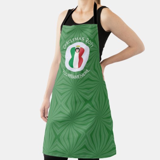 Italian Angel Christmas Flag Personalized エプロン (インサイチュ)