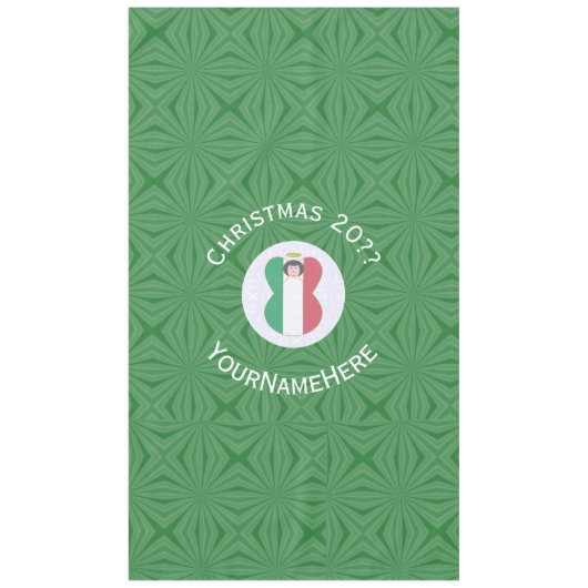 Italian Angel Christmas Flag Personalized テーブルクロス (正面)