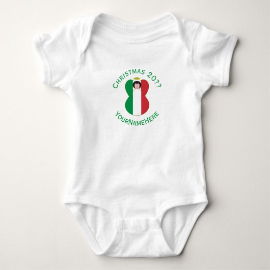 Italian Angel Christmas Flag Personalized Women's  ベビーボディスーツ (正面)