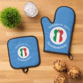 Italian Angel Hanukkah Flag Personalized  鍋つかみ&鍋敷きセット (トップダウン)
