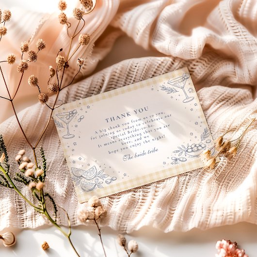 Italian Aperitivo Ciao Miss Bridal Shower サンキューカード