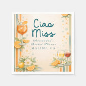 Italian Aperitivo Citrus Ciao Miss Bridal Shower スタンダードカクテルナプキン (正面)