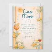 Italian Aperitivo Citrus Ciao Miss Bridal Shower 招待状 (正面)