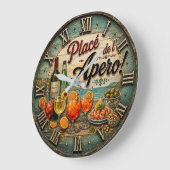 Italian Aperitivo Spritz Cocktail Kitchen ラージ壁時計 (傾斜)