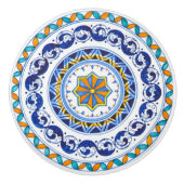 Italian Artistry Antico Deruta Rosette Mediterran セラミックノブ (正面)