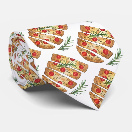 Italian Bakery Focaccia Olive Oil Bread Tomatoes ネクタイ (ロール)
