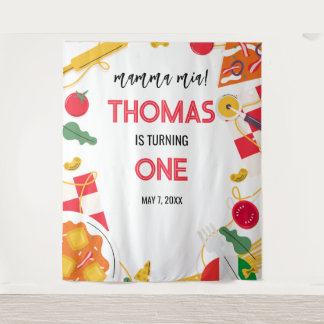 Italian Birthday Party backdrop タペストリー