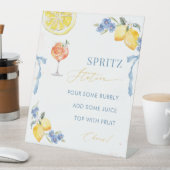 Italian Blue Bow Lemon That's Amore Spritz Station 台座サイン (インサイチュ)