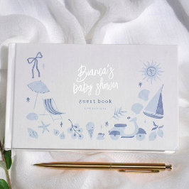 Italian Blue Boy Mediterranean Baby Shower ゲストブック