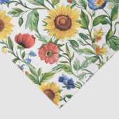 Italian Blue Red Yellow Sunflowers Floral Birthday 薄葉紙 (詳細)