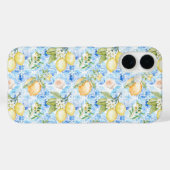 Italian Blue Tile Yellow Lemon Watercolor Case-Mate iPhoneケース (裏面 (横))