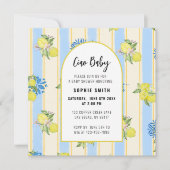 Italian Blue Tiles, Ciao Baby, Lemons square 招待状 (正面)