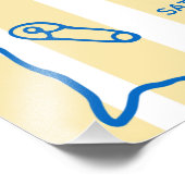 Italian Blue Yellow Ciao Baby Welcome Sign フォトプリント (角)