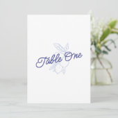 Italian Blue & Yellow Lemon Wedding Table Number 招待状 (スタンド正面)