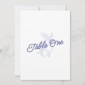 Italian Blue & Yellow Lemon Wedding Table Number 招待状 (裏面)