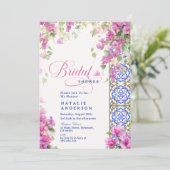 Italian Bougainvillea Mediterranean Bridal Shower 招待状 (スタンド正面)