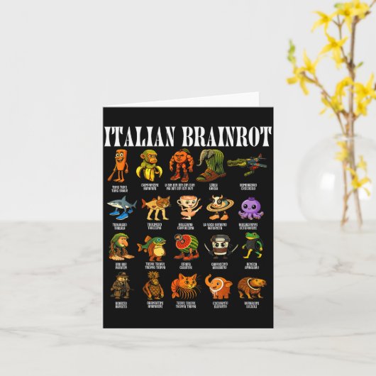 Italian Brain Rot Italian Brainrot Funny Memes  カード (黄色い花)
