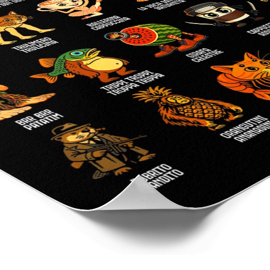 Italian Brain Rot Italian Brainrot Funny Memes  ポスター (角)