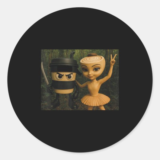 Italian Brainrot Ballerina Cappuccina Cappuccino I ラウンドシール (正面)