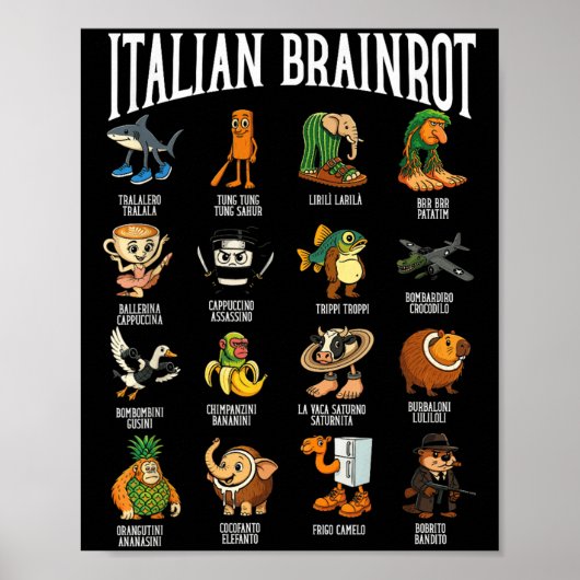 Italian Brainrot Ballerina Ino Character Meme Mix  ポスター (正面)