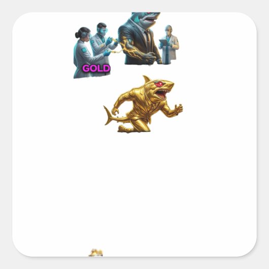 Italian Brainrot Chaos Pizza Meme | Surreal Pasta  スクエアシール (正面)