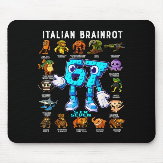 Italian Brainrot Funny 67 Meme Birthday Decoration マウスパッド (正面)