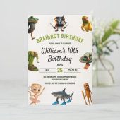 Italian Brainrot Funny Meme Kids 10th Birthday 招待状 (スタンド正面)