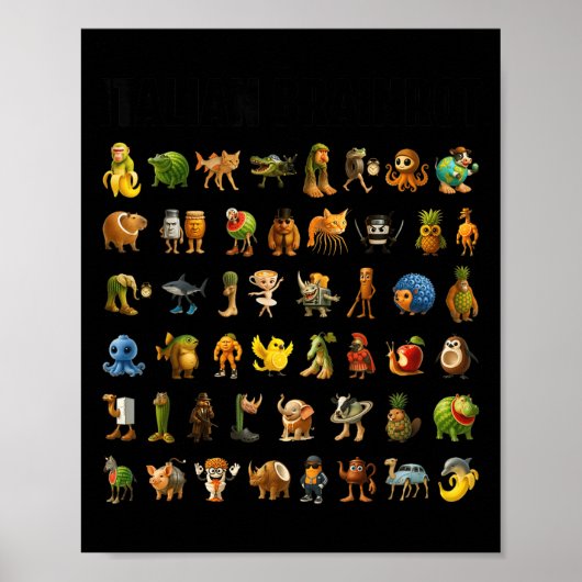 Italian Brainrot Gen-z Meme Funny Brain Rot Christ ポスター (正面)