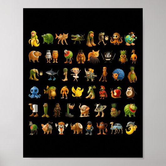 Italian Brainrot Gen-z Meme Funny Brain Rot Kids C ポスター (正面)